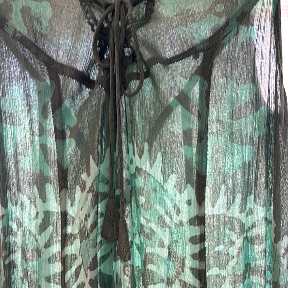 India Boutique Green Sheer Dress with Hat - Picture 9 of 12